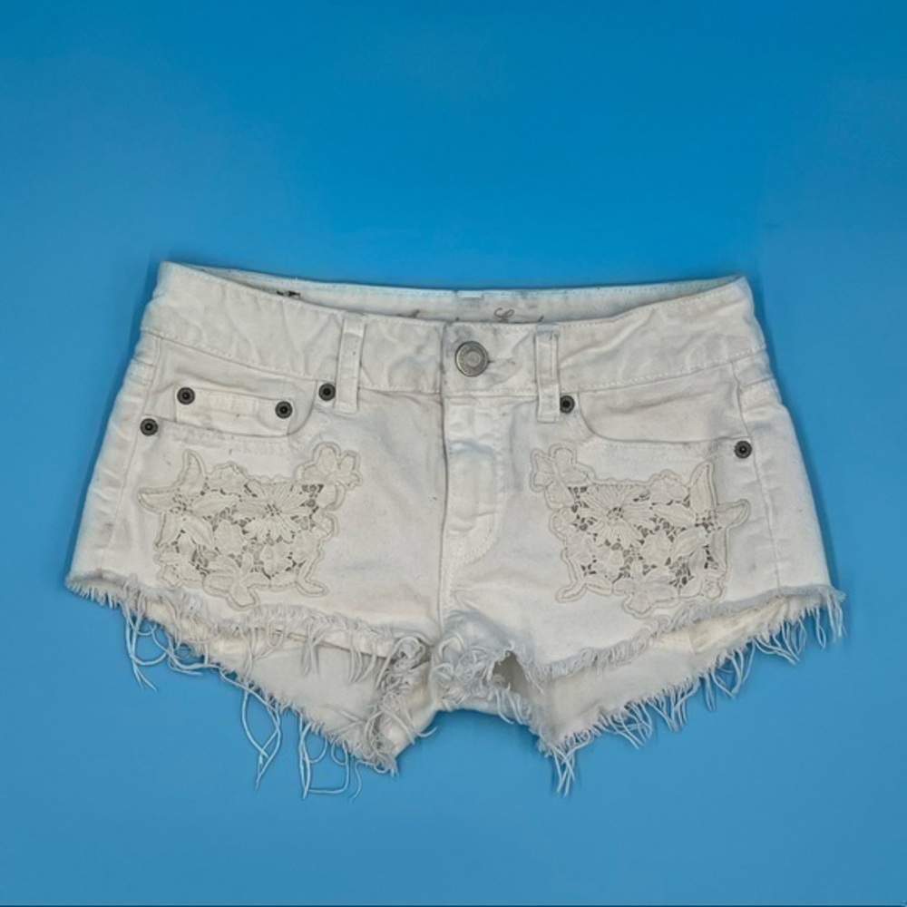 American Eagle Denim Embroidered Shorts
